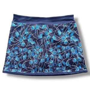 PGA Tour Floral Navy Athletic Skort Mini Skirt A-Line Golf Tennis Running